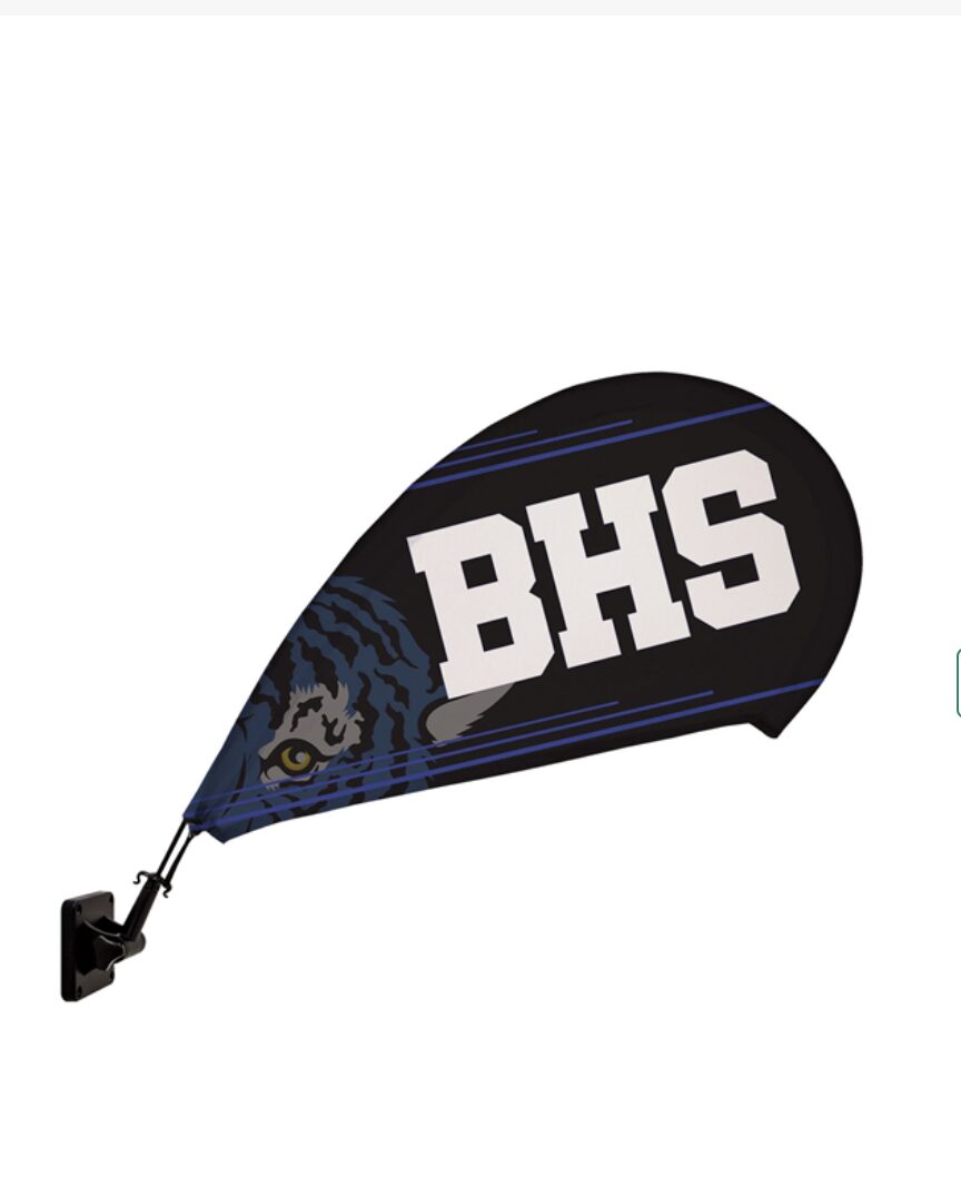 Mini Teardrop Sail Sign Flag w/Magnet Base Kit Single-Sided
