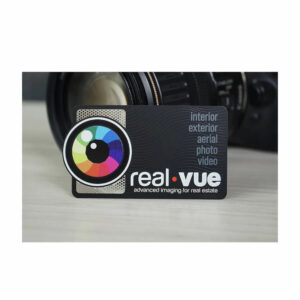 custom metal business card with cutouts ready for your printed logo