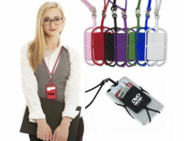 lanyard of assorted colors that holds ID ready for your printed logo