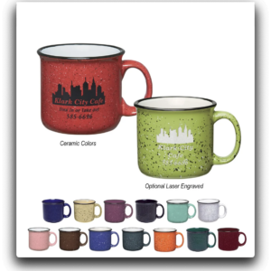 assorted color mugs ready for your printed logo