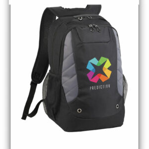 front side of black backpack ready for your printed logo